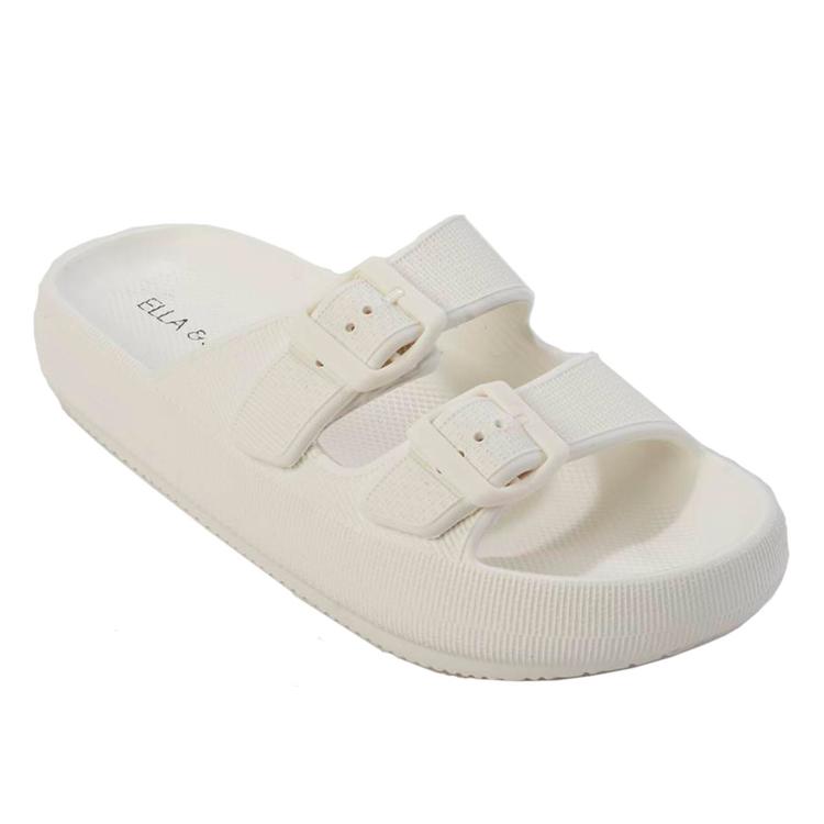 Womens Ella &amp; Joy Double Buckle EVA Slide Sandals
