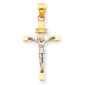 Unisex Gold Classics(tm) 14kt. Two Tone Crucifix Pendant - image 1