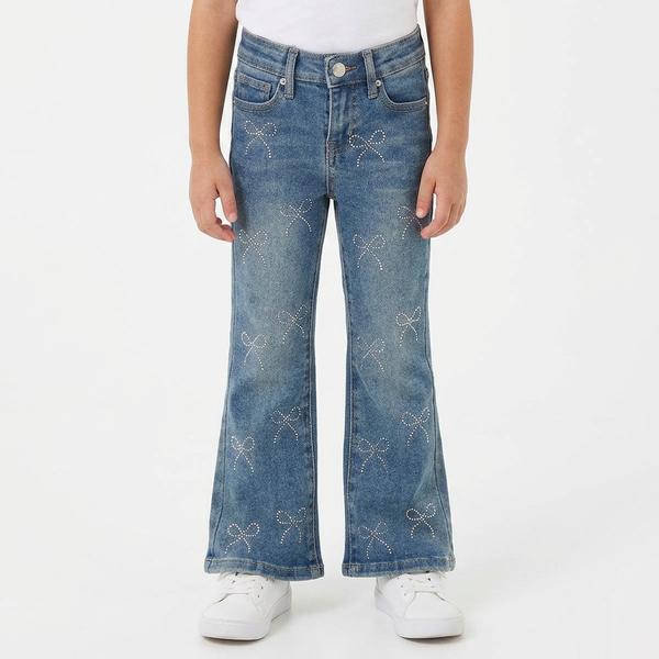 Girls (4-6x) YMI(R) Embellished Rhinestone Bow Jeans - image 