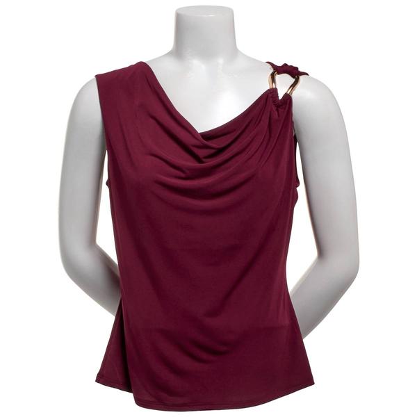 Juniors A. Byer Drape Neck Top with Hardware