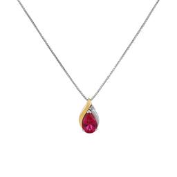 Gemstone Classics(tm) Created Ruby 10kt & Sterling Silver Pendant
