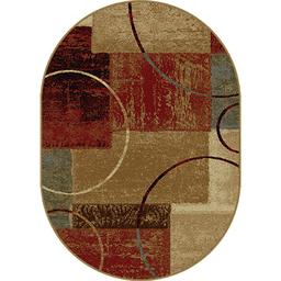 Tayse Elegance Tacoma Oval Area Rug - Rust/Multi
