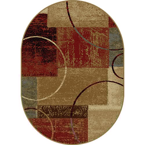 Tayse Elegance Tacoma Oval Area Rug - Rust/Multi - image 