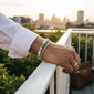 Mens Iron Saints Silver Foxtail Chain & Amazonite Beaded Bracelet - image 3