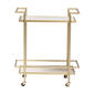 Baxton Studio Louise Glam & Luxe White Marble 2-Tier Wine Cart - image 3
