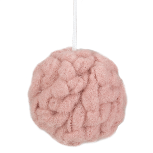 Northlight 3.75in. Pink Woven Yarn Ball Christmas Ornament