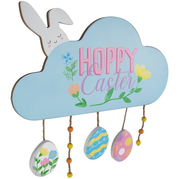 Northlight Seasonal Hoppy Easter Bunny and Eggs Wall Sign