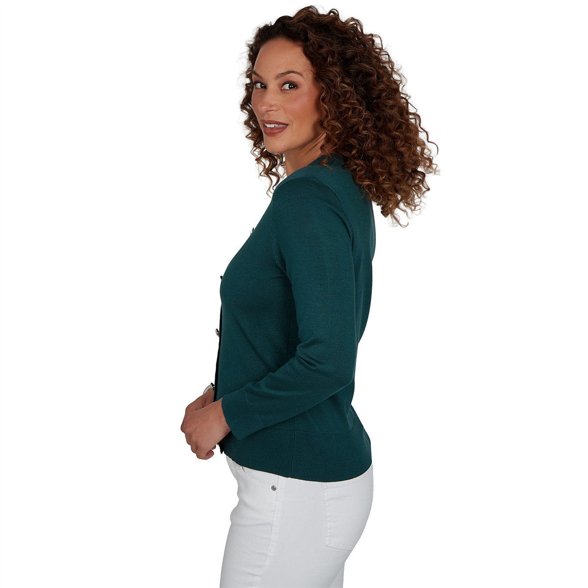 Petite Emaline Special Items Long Sleeve Button Detail Sweater