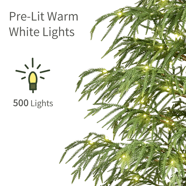 Puleo International 7.5ft. Pre-Lit LED Norfolk Fir Christmas Tree