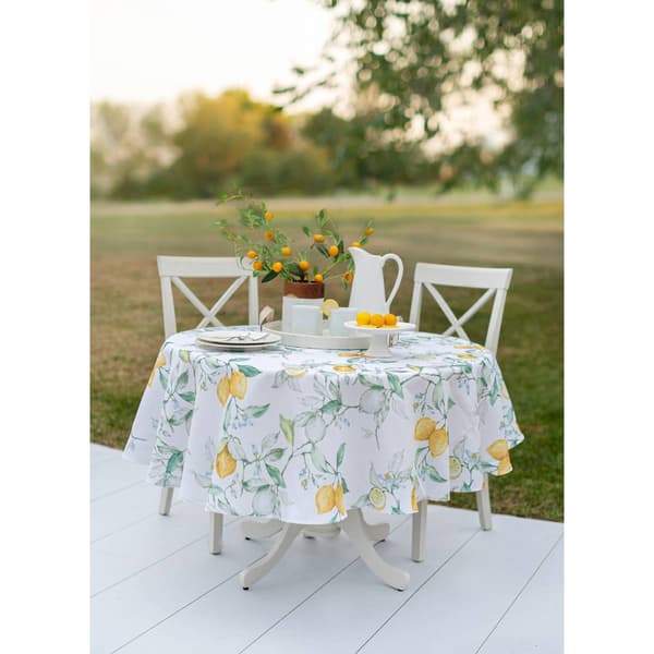 Soft Lemons Textured Print Tablecloth