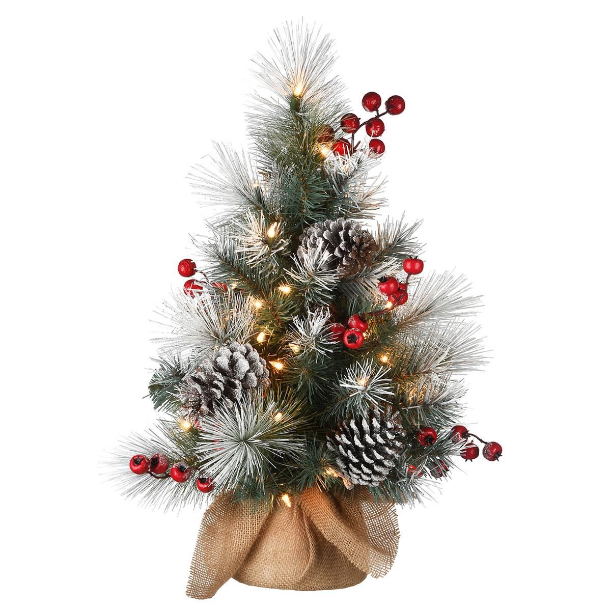National Tree 2ft. Snowy Glacier Pine Tree in Burlap Base