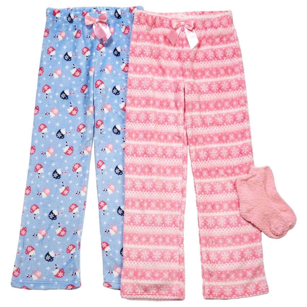 Girls (7-16) Sleep On It® Cocoa/Fair Isle Pajama Pants w/ Socks