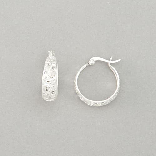 Designs by FMC Sterling Silver Diamond Cut Filigree Hoop...