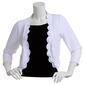 Womens Nina Leonard 3/4 Sleeve Double Scallop Edge Shrug - image 1