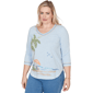 Womens Alfred Dunner Beachcomber Scenic Beach Embroidery Tee - image 3