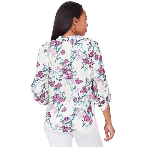 Womens Emaline Athens Floral 3/4 Sleeve Blouse