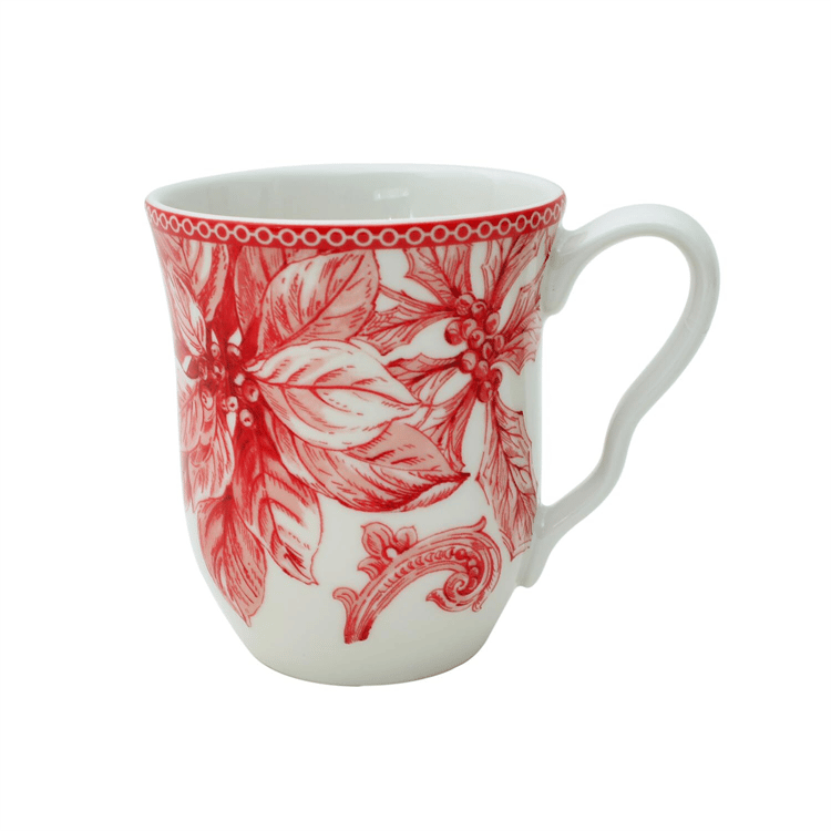 222 Fifth Christmas Lane 16pc. Porcelain Red Dinnerware Set