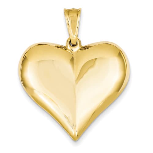 Gold Classics&#40;tm&#41; Yellow 14k. Gold Heart Puffed Pendant - image 