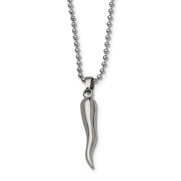 Mens Gentlemen's Classics&#40;tm&#41; Stainless Steel Italian Horn Necklace - image 