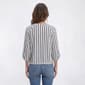 Womens Cure 3/4 Roll Tab Stripe Split Neck Henley Blouse - image 2