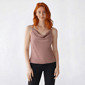 Juniors Love Tree Satin Drape Neck Jewel Strap Tank Top - image 4