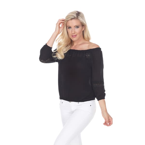 Womens White Mark Smocked Neckline Peasant Top - image 