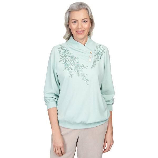 Petite Alfred Dunner St. Moritz Embroidered Sweatshirts - image 