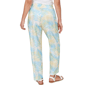 Petite Hearts of Palm Aqua Fresh Tropical Pull On Casual Pants - image 2