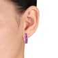 Gemstone Classics&#8482; Ruby & White Sapphire Hoop Earrings - image 3