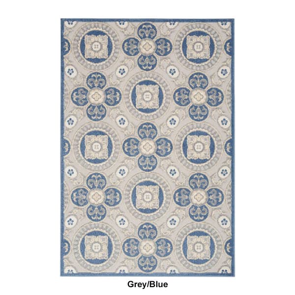 Nourison Aloha Tile Pattern Indoor/Outdoor Area Rug