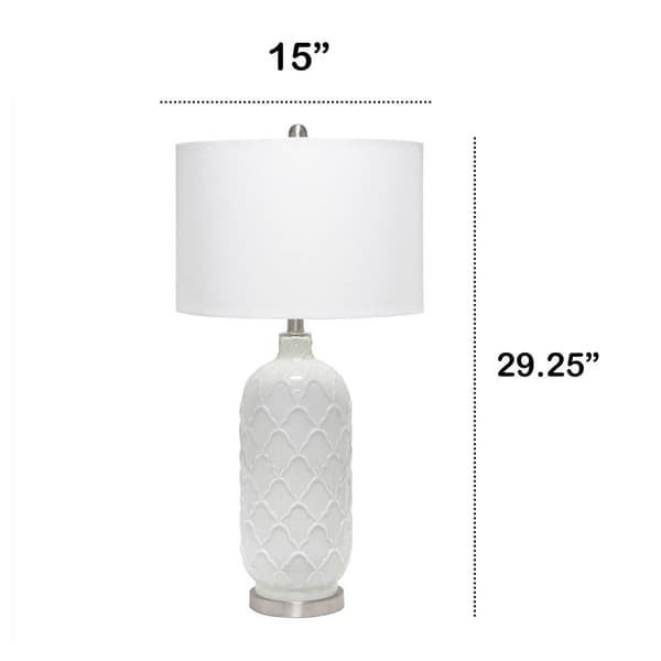 Lalia Home Classix Argyle Classic White Table Lamp w/Fabric Shade
