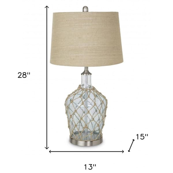 9th & Pike&#174; 28in. Beige Shade Silver Metal Table Lamp