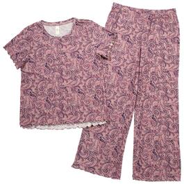 Womens Jessica Simpson Short Sleeve Solitary Paisley Pajama Set