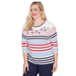 Womens Alfred Dunner Lady Liberty Americana Stripes Tee - image 2