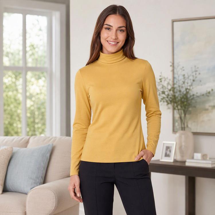 Womens Preswick & Moore(R) Long Sleeve Solid Turtleneck Tee