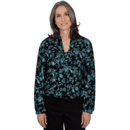 Womens Emaline Feminine Mystique Tie Neck Floral Blouse