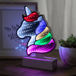 Northlight LED Lighted 3D Unicorn Infinity Mirror - 8in.