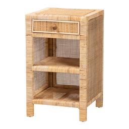 Baxton Studio Bella Brown Mahogany Wood 1-Drawer Nightstand