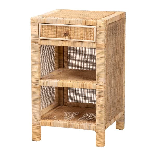 Baxton Studio Bella Brown Mahogany Wood 1-Drawer Nightstand