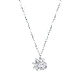 Saffron Sterling Silver Moissanite Diamond 16 Pendant Necklace