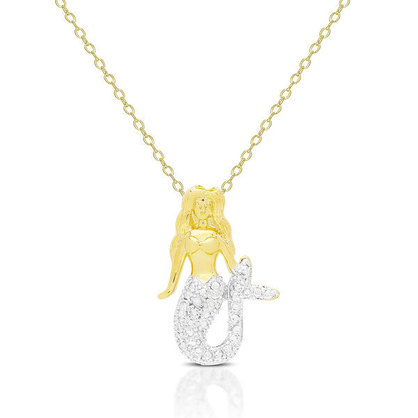 Accents by Gianni Argento Diamond Accent Plated Mermaid Pendant - image 