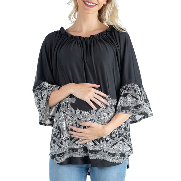 Plus Size 24/7 Comfort Apparel Flare Sleeve Tunic Top - image 