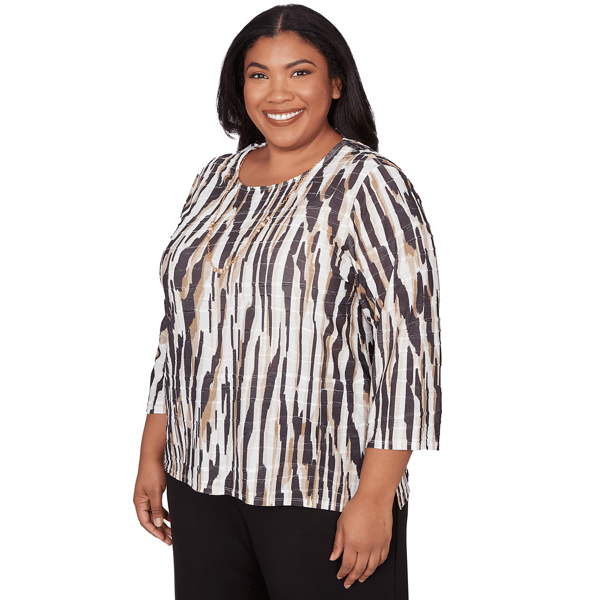 Plus Size Alfred Dunner Seville Abstract Animal Blouse