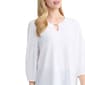 Womens Jones New York 3/4 Sleeve Keyhole Neck Eyelet Blouse - image 4