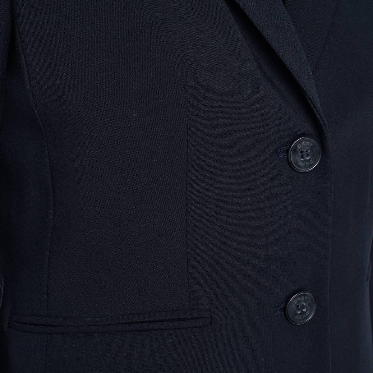 Womens DKNY Long Sleeve Solid Two Button Blazer - Navy