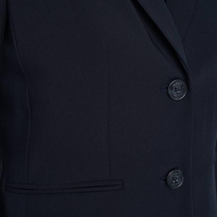 Womens DKNY Long Sleeve Solid Two Button Blazer - Navy