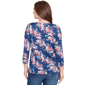 Womens Ruby Rd. Indigo Go Ikat Floral Surplice Neck Blouse - image 2