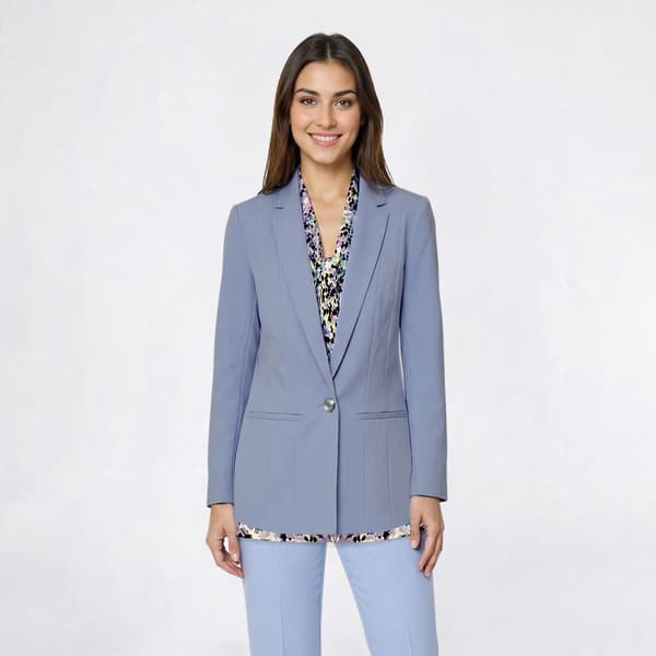 Womens Kasper Long Sleeve One Button Panel Seamed Blazer