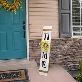 Elegant Designs Seasonal "Home" Porch Sign w/ Floral Wreaths