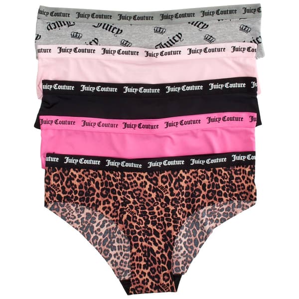 Juniors Juicy Couture 5pk. Raw Edge Hipster Panties JC7242-5PKCN - image 